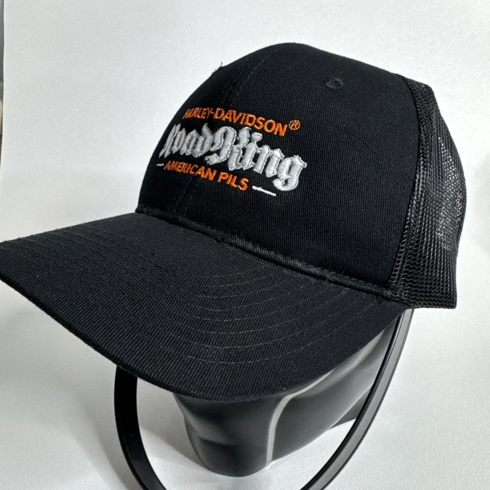 Harley Davidson‎ Snapback Canvas Hat Black Orange Logo Cap